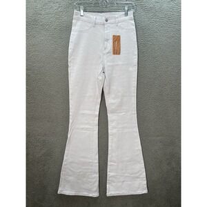 Shein Jeans Womens 29 White Sxy High Rise Flared Stretch Denim Preppy New